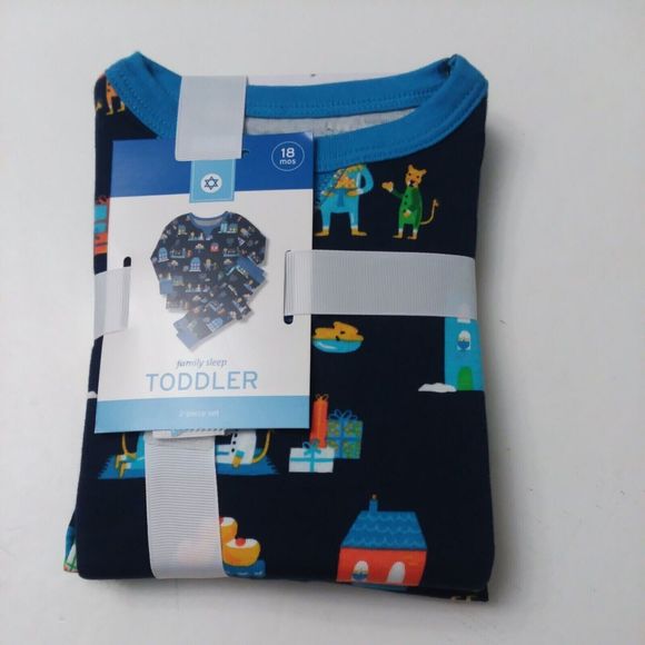 Toddler Hanukkah Blue Lion Pajama - 18 mo For Boy or Girl Toddler - Picture 2 of 5